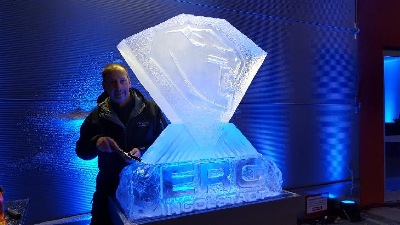 Eisskulptur ERC, Eisschnitzer Klaus Grunenberg